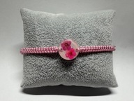 Bransoletka makramowa z żywicy UV - suszone kwiaty