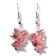 KOR10 Kolczyki KORAL RÓŻOWE igiełki