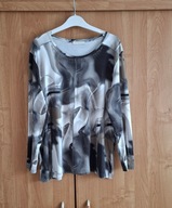 Damska wzorzysta bluzka na długi rękaw z dżetami 46