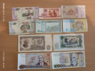Banknoty Bułgaria ,Brazylia inne 10 sztuk