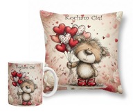 Poduszka + kubek na Walentynki pomysł na prezent
