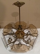 STARY ŻYRANDOL RETRO MOSIĘŻNY MOSIĄDZ 6 RAMIENNY 61x52cm KATOWICE