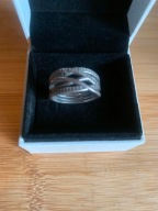 PIERŚCIONEK OBRĄCZKA SREBRO CYRKONIE CELEBRYTKA