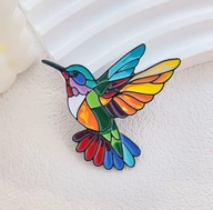 Broszka Koliber Barwny Ptaszek Energia Radość Życie Kolorowa Ozdoba