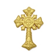 Dekoracja cukrowa krzyżyk złoty chrzest komunia