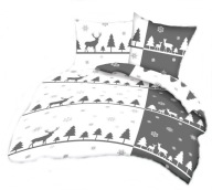 pościel bawełna lux 200x220 +2x50x60 +2x40x40 guzik B 555-2 świątec,poz/neg