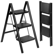 DRABINA DOMOWA DRABINKA SKŁADANA DO KUCHNI 3 STOPNIOWA METALOWA STALOWA 150