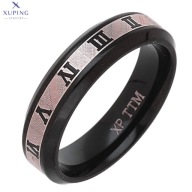 71872 Pierścionek czarna stal chirurgiczna średnica 18 mm cyfry rzymskie