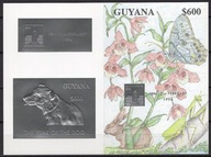 **822 GUJANA BL.390 = 50E - PIES, ROK PSA - SREBRNA FOLIA