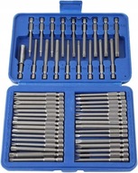 PROFESJONALNY ZESTAW BITÓW UDAROWYCH 75MM 50 ELEMENTÓW UCHWYT DO WKRĘTARKI