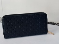 POR06 Portfel Damski Duży Wycinany Czarny