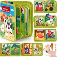 TABLICA MANIPULACYJNA MONTESSORI SENSORYCZNA KSIĄŻECZKA FILCOWA FARMA
