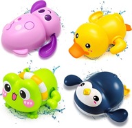 ZABAWKI DO KĄPIELI W WANNIE ZESTAW 4 SZTUK NAKRĘCANE UMILACZE KĄPIELI