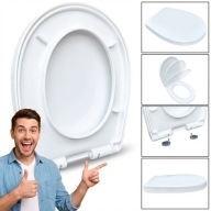 DESKA SEDESOWA WOLNOOPADAJĄCA WYPINANA ANTYBAKTERYJNA UNIWERSALNA BIAŁA