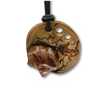 Wisiorek "Obsydian mahoniowy" –, amulet, pirografia, prezent, dla kobiety