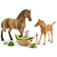 Figurka Schleich Zestaw pielęgnacyjny Quarter koń + źrebię 42432
