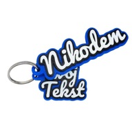 Niebieski Breloczek z WYBRANYM imieniem i TWOIM TEKSTEM