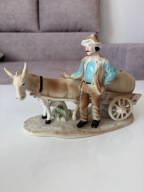 Figurka porcelanowa rolnik i koń