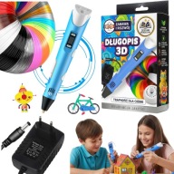 DŁUGOPIS 3D DRUKARKA 3D PEN DLA DZIECI + WKŁADY FILAMENT ZESTAW ZASILACZ