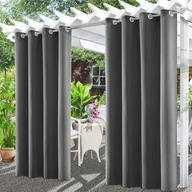 Zasłona zewnętrzna wodoodporna 132 × 215 cm szara – taras pergola balkon