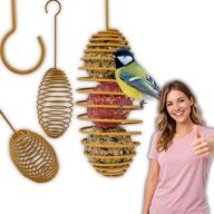 KARMNIK NA KULE TŁUSZCZOWE PYZY BILE Z ZIARNO SŁONECZNIK DLA DZIKICH PTAKÓW