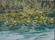 Przy brzegu" obraz olejny na płótnie 30x40cm , oryginał Garncarek Al,,,