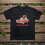 T-shirt Koszulka z jamnikiem w aucie, retro