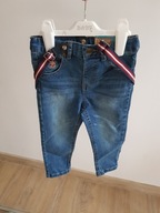 SO CUTE spodnie jeansy rurki dżinsy + szelki 92 cm