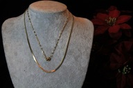 ŁAŃCUSZEK NASZYJNIK ZE STALI CHIRURGICZNEJ 316L POZŁACANY ZAWIESZKA