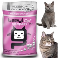 ŻWIREK DO KUWETY Z NANO SREBREM BAZYL AG+ 20L DLA KOTA ZWIERZĄT NATURALNY