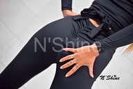 LEGINSY N'SHINE z wiązaniem z tyłu + złoty haft, rozmiary: xs/s, s/m, m/l