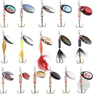 Przynety spinningowe zestaw na spinning obrotowki blachy prezent na swieta