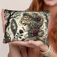 KOSMETYCZKA SASZETKA DROBNE KOSMETYK, PIÓRNIK KWIATOWY VINTAGE RÓŻA