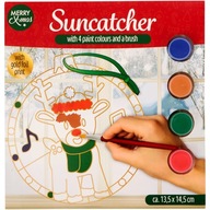 Świąteczne Ozdoby Witrażowe WITRAŻ NA OKNO Łapacz Słońca RENIFER