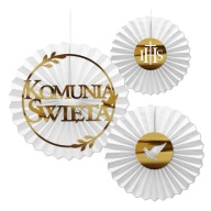 Baner dekoracje na KOMUNIĘ Tablica girlanda tło do zdjęć ROZETY KOMUNIA