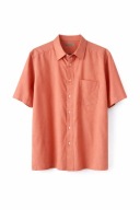 Łososiowa męska koszula vintage Kastor XXL krótki rękaw retro oldschool