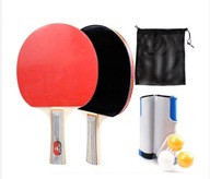 ZESTAW DO PING PONGA Z ROZSUWANĄ SIATKĄ PALETKI PIŁECZKI POKROWIEC