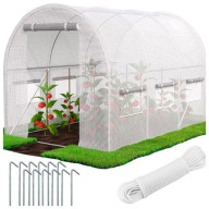 TUNEL FOLIOWY OGRODOWY SZKLARNIA DO ROŚLIN STELAŻ OCYNK FOLIA UV 2X3X2m 6M2