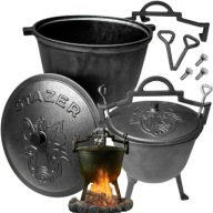 KOCIOŁEK ŻELIWNY 10L MYŚLIWSKI WĘGIERSKI GARNEK ŻELIWNY NA OGNISKO GRILL