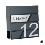 SKRZYNKA NA LISTY POCZTOWA DUŻA CZARNA Z NUMEREM DOMU Z ADRESEM A4 GAZETNIK