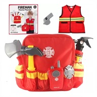 Zestaw strażaka 3w1 plecak z narzędziami kamizelka gaśnica krótkofalówka