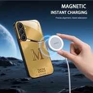 Etui magnetyczne do Samsung Galaxy S25 FE z hartowanym szkłem z literką M