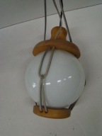 Lampa wisząca sufitowa w drewnie retro PRL 62cm