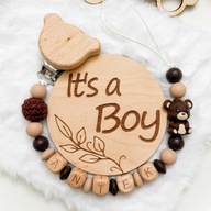 Personalizowana zawieszka do smoczka z imieniem silikonowa - max. 8 liter