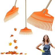 GRABIE + KIJ NARZĘDZIE OGRODOWE DO OGRODU TRAWNIKA PLASTIKOWE SZEROKIE