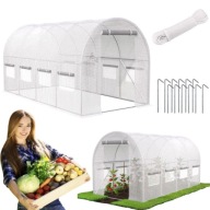 TUNEL FOLIOWY OGRODOWY BIAŁY SZKLARNIA MOCNA KONSTRUKCJA NA WARZYWA 10m2