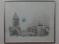 Obraz, litografia ''Pejzaż klasyczny'' 1981