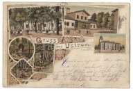 E09 Ustroń Gruss aus Ustron wczesna rzadka Litografia Składanka 1892 rok