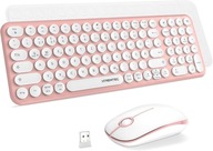 Zestaw XTREMTEC smukła klawiatura bezprzewodowa z myszą różowa RETRO 0427