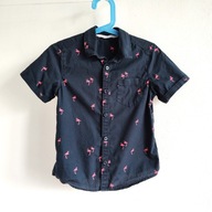 Koszula we flamingi HM 110 bawełniana slim fit stan DB markowa (451)